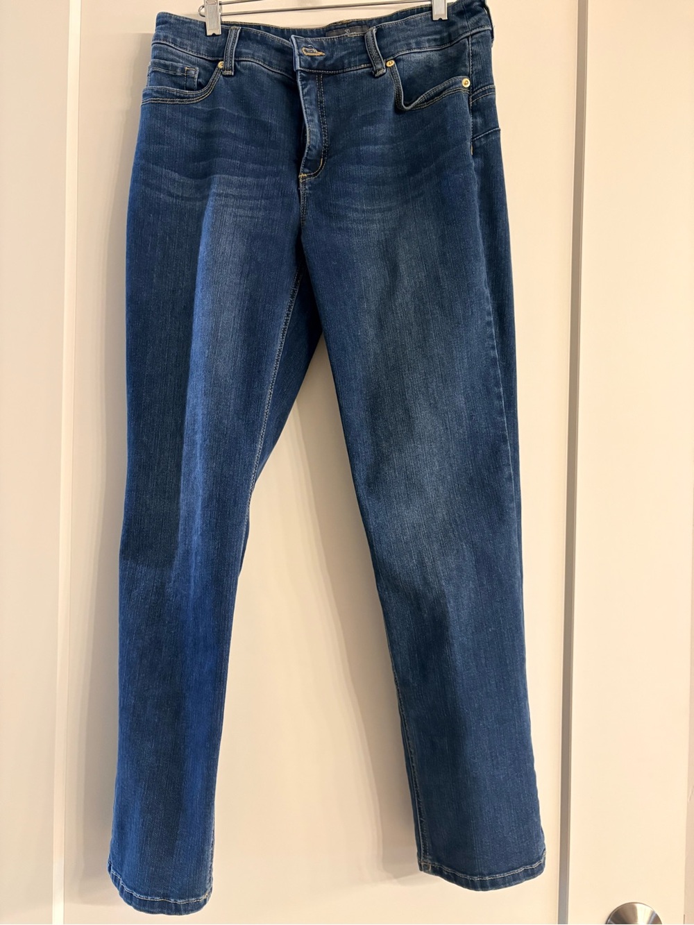Chico's Dark Blue Straight-Leg Jeans So Lifting chicos size 1 (8)